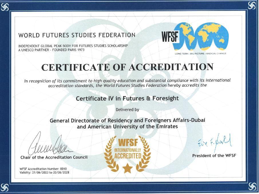 GDRFA Dubai Earns International Accreditation for Future Foresight Programme